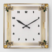 Art Deco Vierkante Klok (Voorkant)