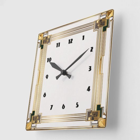 Art Deco Vierkante Klok (Hoek)