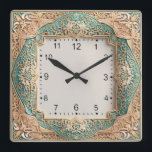 Art Deco Vierkante Klok<br><div class="desc">Great clock design. You will love it like others. Be free to use this design for other product you like or to customize and add your text. Follow me for more. Thank you. Have a nice day.</div>