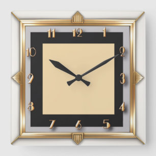 Art Deco Vierkante Klok