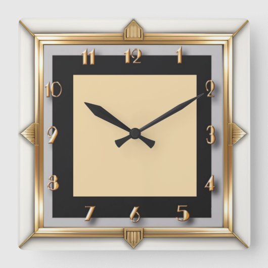 Art Deco Vierkante Klok (Voorkant)
