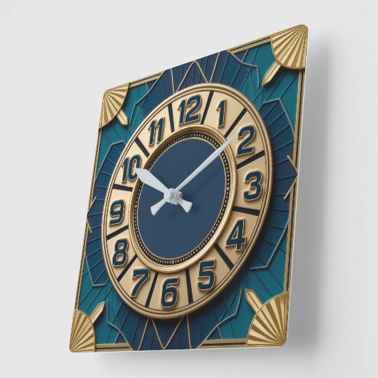 Art Deco Vierkante Klok (Hoek)