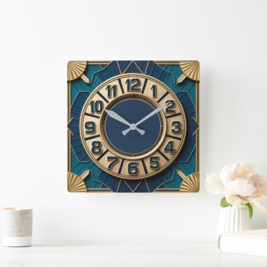 Art Deco Vierkante Klok (Huis)
