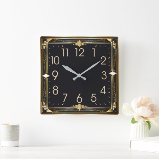 Art Deco Vierkante Klok (Huis)
