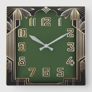Art Deco Vierkante Klok