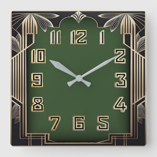 Art Deco Vierkante Klok (Voorkant)