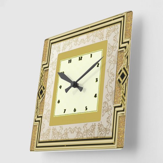 Art Deco Vierkante Klok (Hoek)