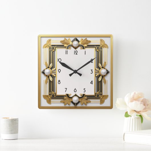 Art Deco Vierkante Klok (Huis)