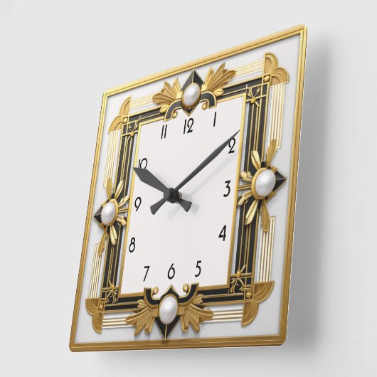 Art Deco Vierkante Klok (Hoek)