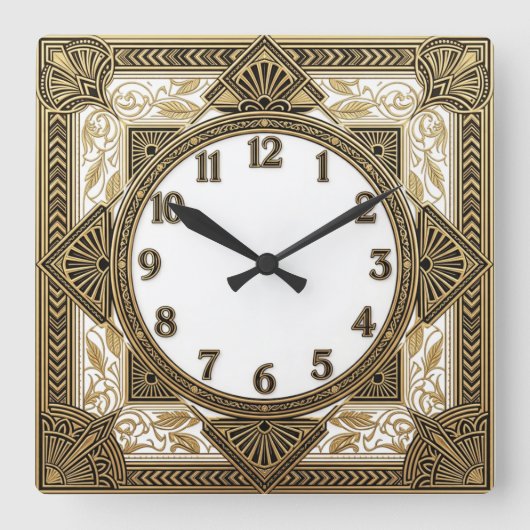Art Deco Vierkante Klok (Voorkant)