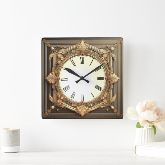 Art Deco Vierkante Klok (Huis)