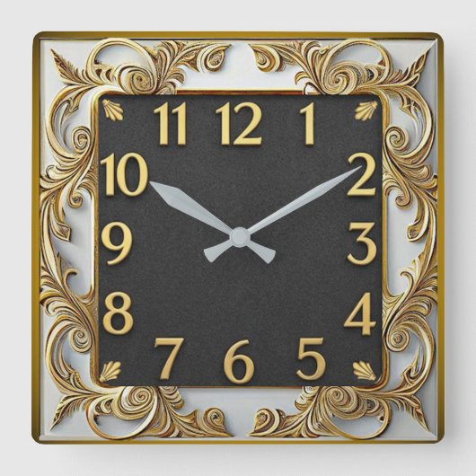 Art Deco Vierkante Klok (Voorkant)