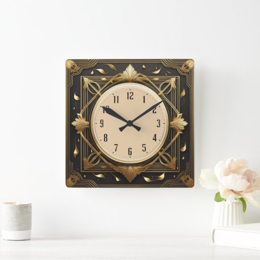 Art Deco Vierkante Klok (Huis)