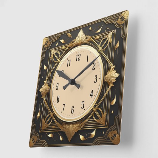 Art Deco Vierkante Klok (Hoek)