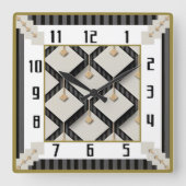 Art Deco Vierkante Klok (Voorkant)