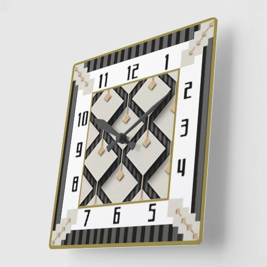Art Deco Vierkante Klok (Hoek)