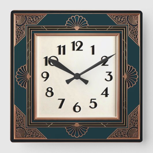 Art Deco Vierkante Klok (Voorkant)