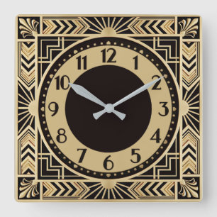 Art Deco Vierkante Klok