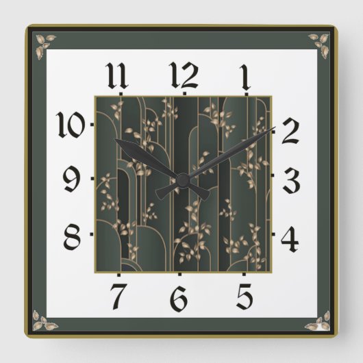 Art Deco Vierkante Klok (Voorkant)