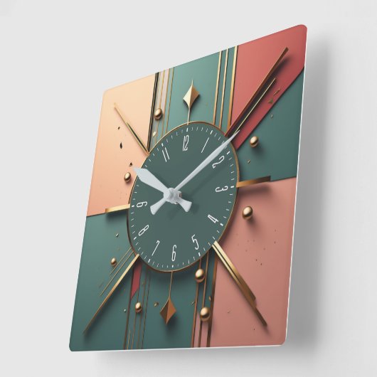 Art Deco Vierkante Klok (Hoek)