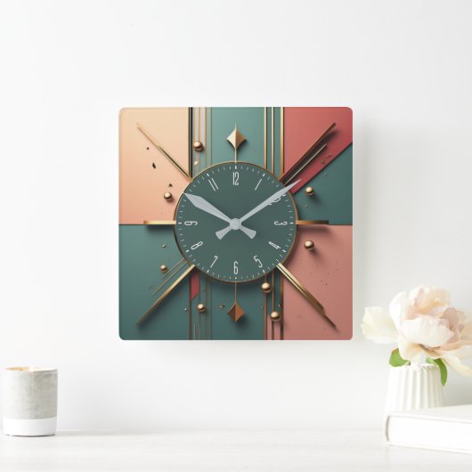 Art Deco Vierkante Klok (Huis)