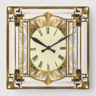 Art Deco Vierkante Klok