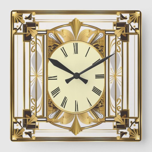 Art Deco Vierkante Klok (Voorkant)
