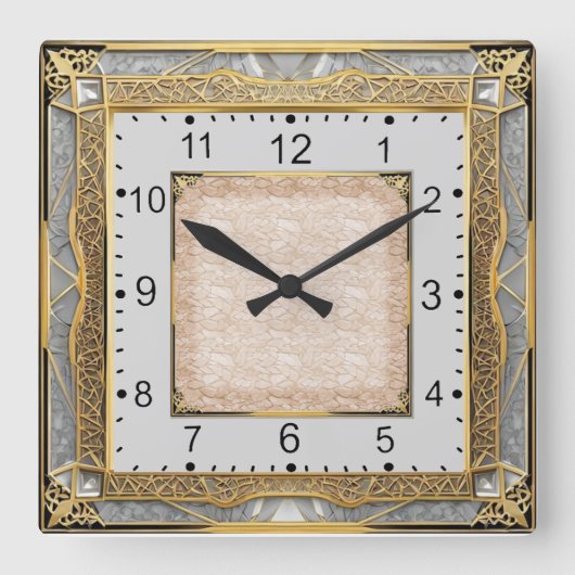 Art Deco Vierkante Klok (Voorkant)