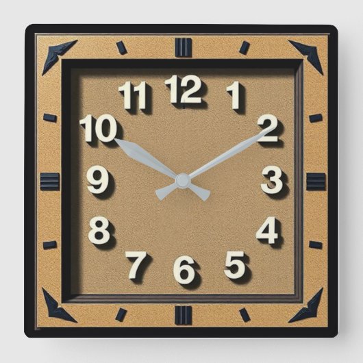 Art Deco Vierkante Klok (Voorkant)