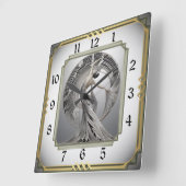 Art Deco  Vierkante Klok (Hoek)