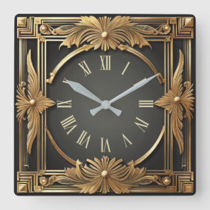 Art Deco Vierkante Klok