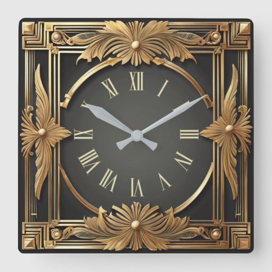 Art Deco Vierkante Klok (Voorkant)