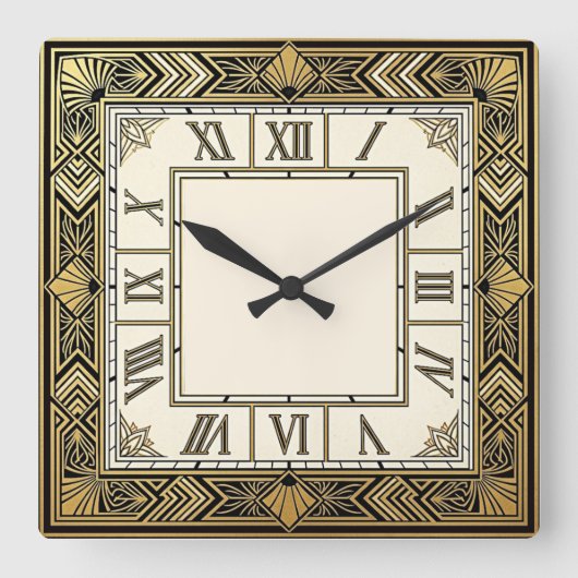 Art Deco Vierkante Klok (Voorkant)