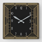 Art Deco Vierkante Klok (Voorkant)