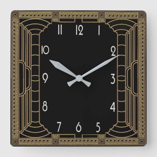 Art Deco Vierkante Klok (Voorkant)