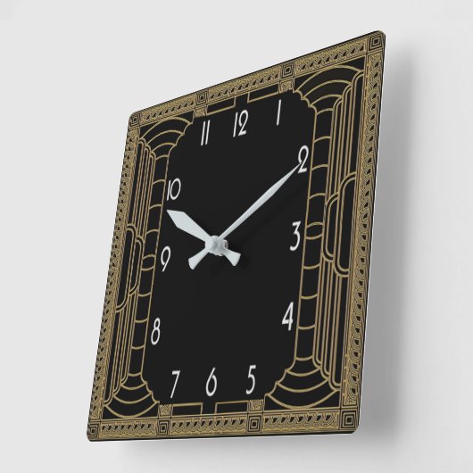 Art Deco Vierkante Klok (Hoek)