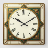 Art Deco Vierkante Klok (Voorkant)