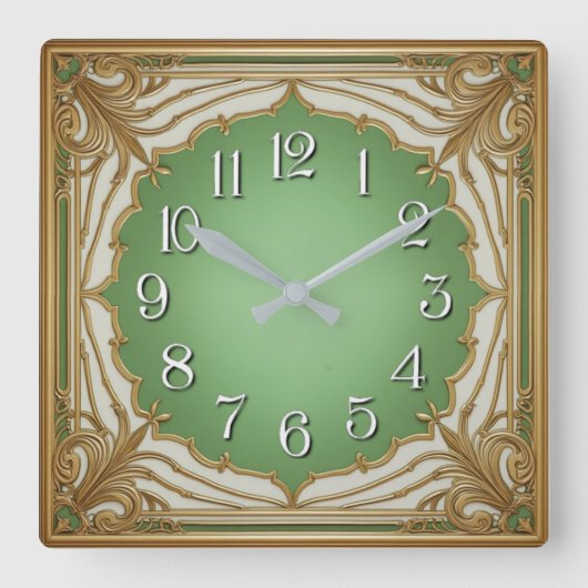 Art Deco Vierkante Klok (Voorkant)