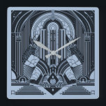 Art Deco Vierkante Klok<br><div class="desc">Bekijk mijn winkel voor meer gepatenteerde objecten.</div>