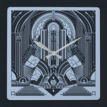 Art Deco Vierkante Klok<br><div class="desc">Bekijk mijn winkel voor meer gepatenteerde objecten.</div>