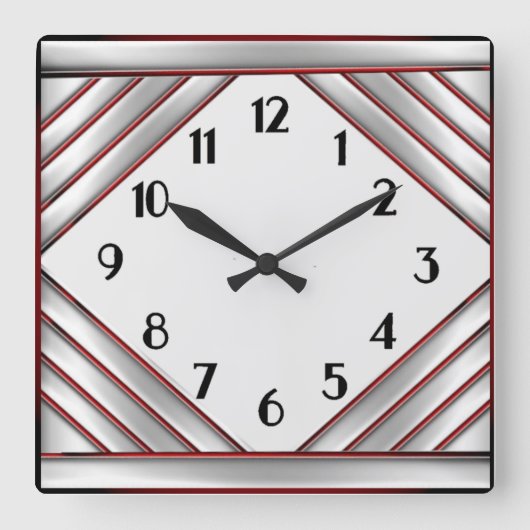 Art Deco Vierkante Klok (Voorkant)