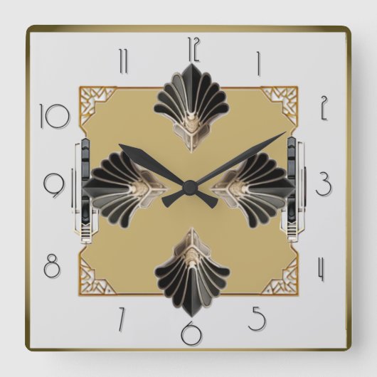 Art Deco Vierkante Klok (Voorkant)