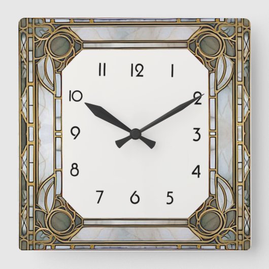 Art Deco Vierkante Klok (Voorkant)