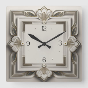 Art Deco Vierkante Klok