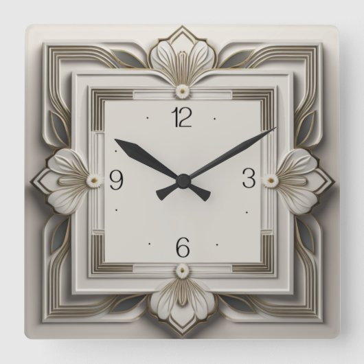 Art Deco Vierkante Klok (Voorkant)