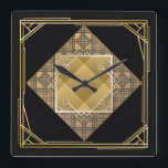 Art Deco Vierkante Klok<br><div class="desc">Art Deco Het is tijd om je favoriete kunst, foto's en tekst af te shows met een aangepaste ronde wandklok vanaf Zazzle. Deze muurklok is voorzien van twee formaten en is vibraniespecifiek gedrukt met het AcryliPrint®HD-proces om ervoor te zorgen dat elke inhoud van de hoogste kwaliteit wordt weergegeven. Bestel deze...</div>