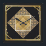 Art Deco Vierkante Klok<br><div class="desc">Art Deco Het is tijd om je favoriete kunst, foto's en tekst af te shows met een aangepaste ronde wandklok vanaf Zazzle. Deze muurklok is voorzien van twee formaten en is vibraniespecifiek gedrukt met het AcryliPrint®HD-proces om ervoor te zorgen dat elke inhoud van de hoogste kwaliteit wordt weergegeven. Bestel deze...</div>