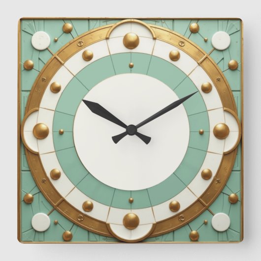 Art Deco Vierkante Klok (Voorkant)