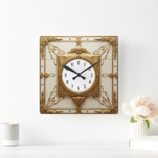 Art Deco Vierkante Klok (Huis)