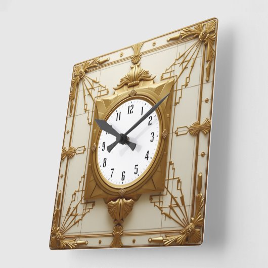 Art Deco Vierkante Klok (Hoek)